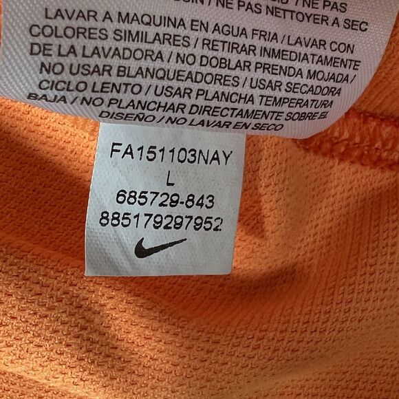 Nike Dri-Fit Polo Shirt Men’s Large Golf Performance Classic Short Sleeve Orange - Picture 8 of 9